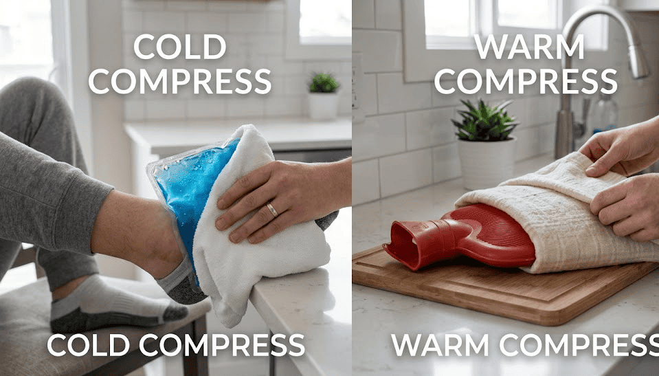 Cold or warm compress for natural headache relief