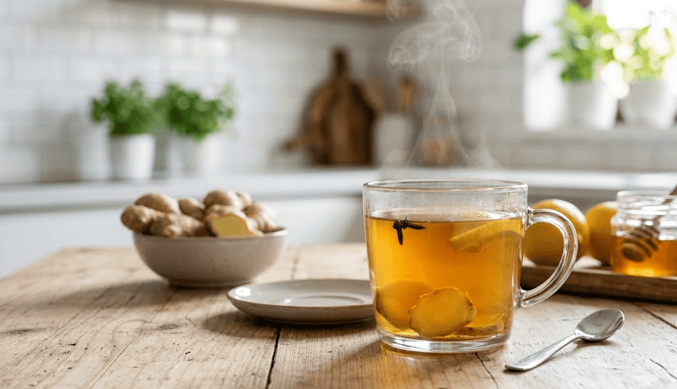 Ginger tea for natural headache relief