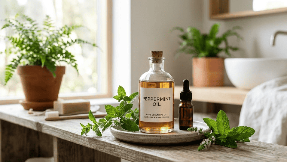 Diluted peppermint oil for natural headache relief